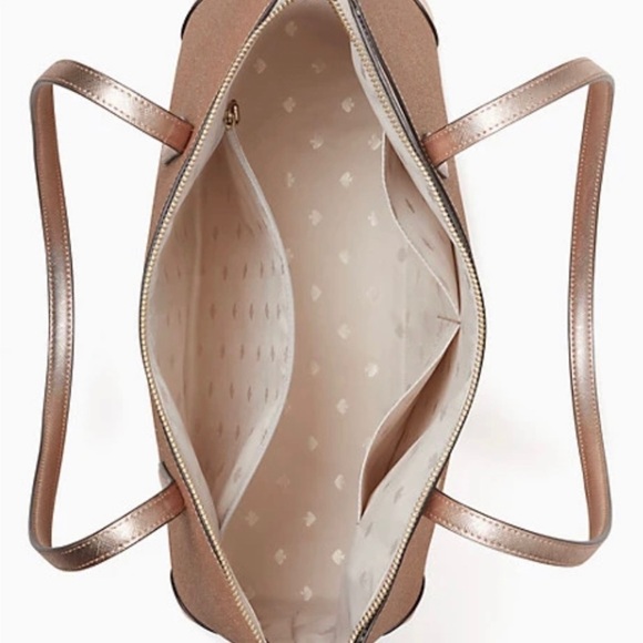 Kate Spade Lola Shimmy Glitter Rose Gold Holiday Tote Bag - Picture 3 of 14